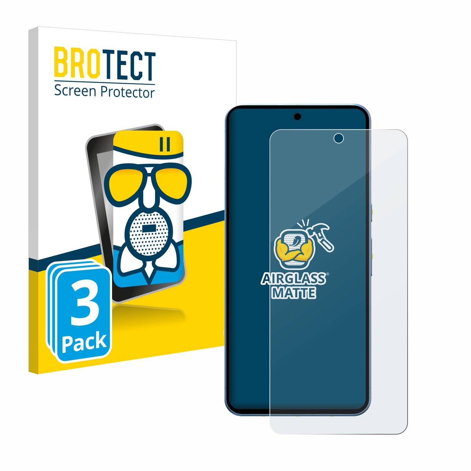 3x BROTECT AirGlass Matt Glas Panzer Folie für Google Pixel 8