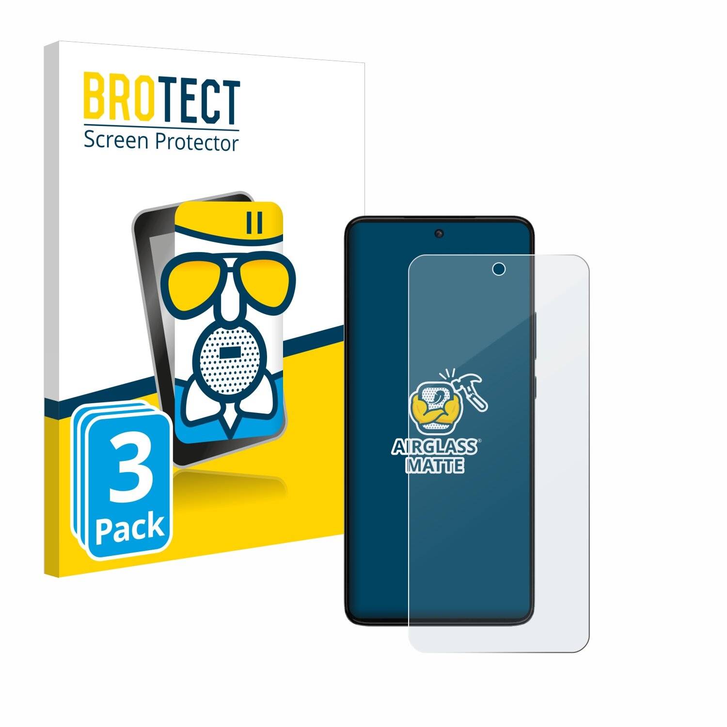 3x BROTECT AirGlass Matt Glas Panzer Folie für Motorola Moto