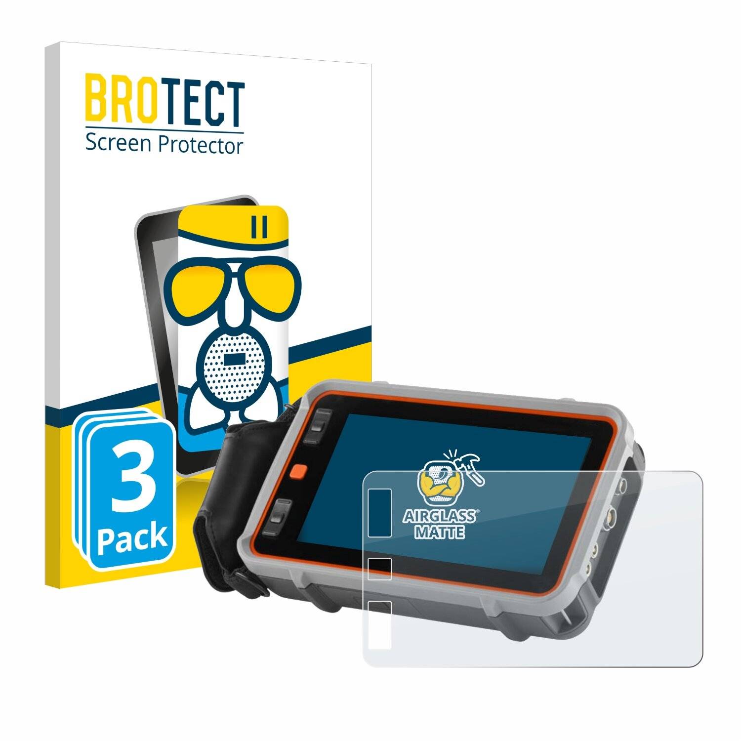 3x BROTECT AirGlass Matt Glas Panzer Folie für Waygate Technologies Krautkrämer USM