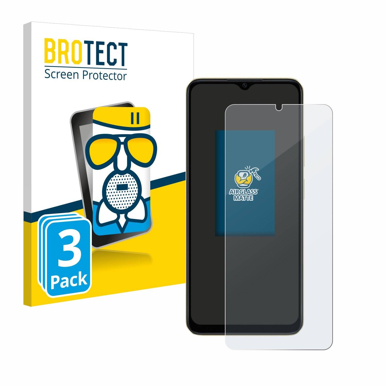 3x BROTECT AirGlass Matt Glas Panzer Folie für Oppo