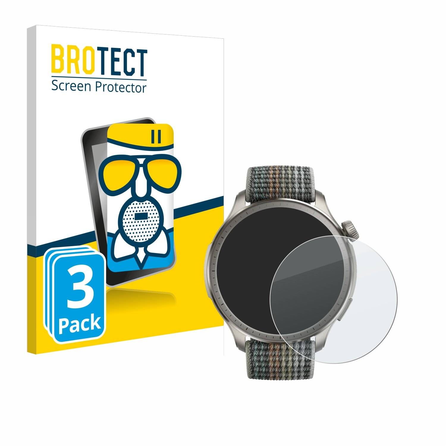 3x BROTECT AirGlass Matt Glas Panzer Folie für Huami Amazfit