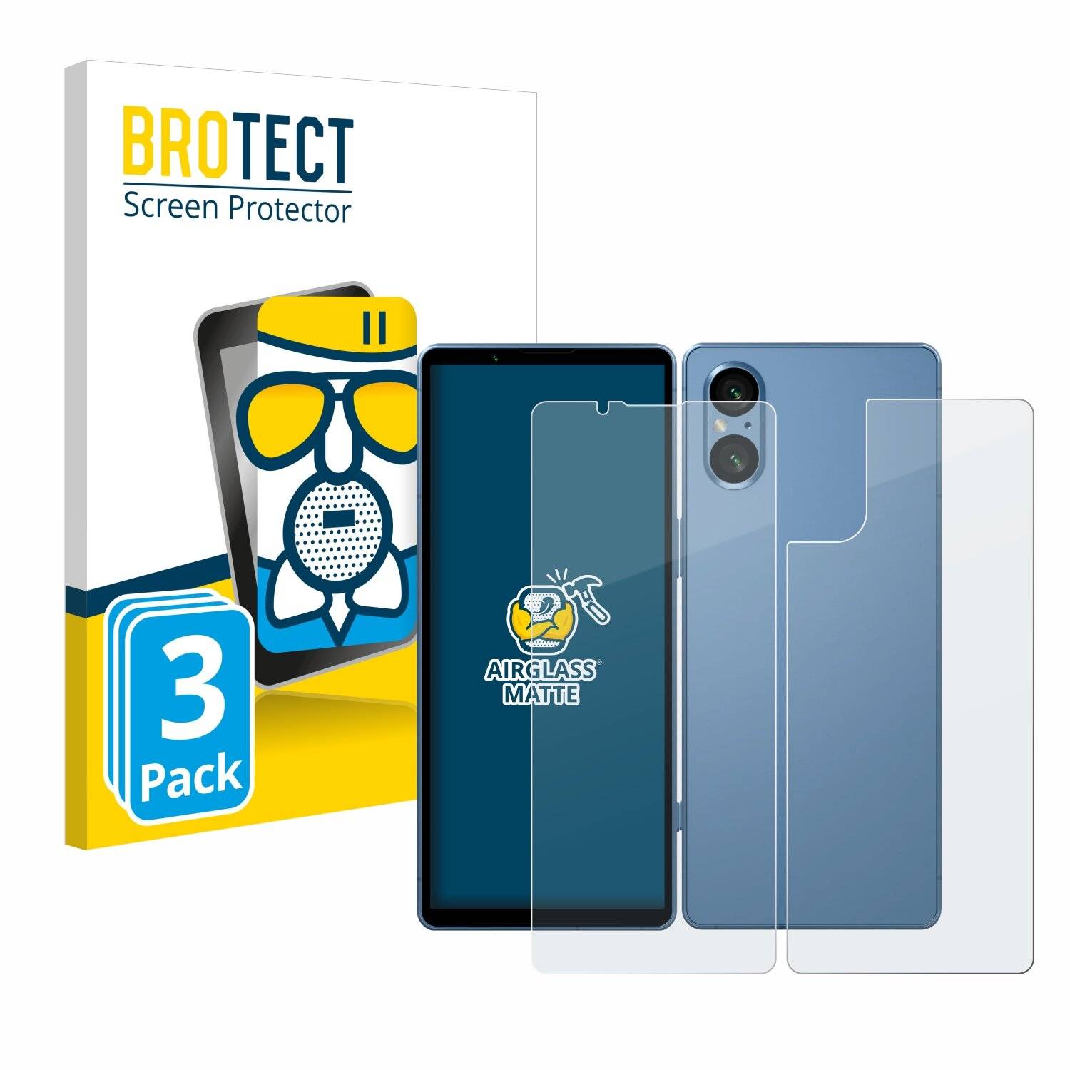 3x BROTECT AirGlass Matt Glas Panzer Folie für Sony Xperia 5 V