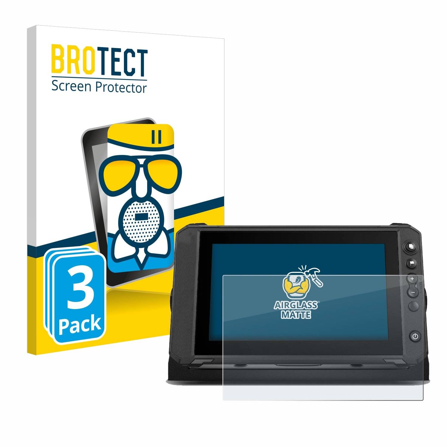 3x BROTECT AirGlass Matt Glas Panzer Folie für Lowrance Elite FS