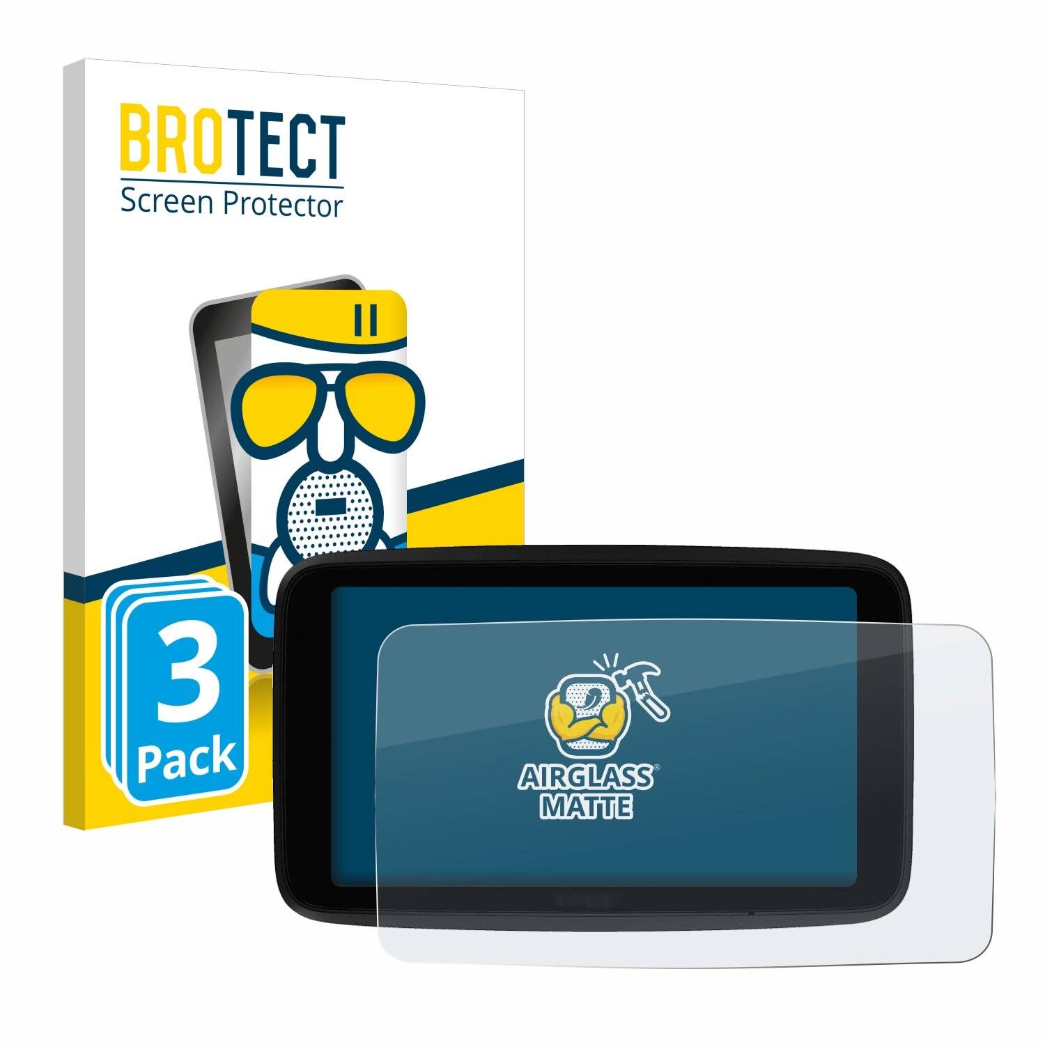 3x BROTECT AirGlass Matt Glas Panzer Folie für TomTom GO Superior