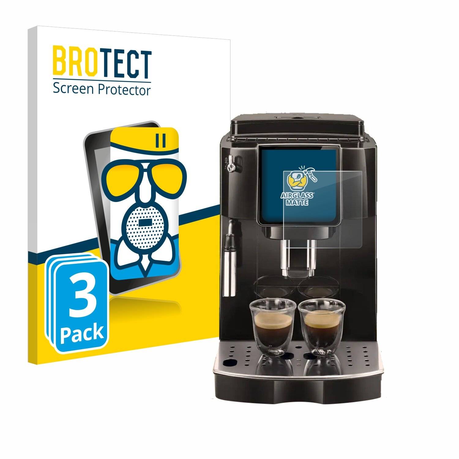 3x BROTECT AirGlass Matt Glas Panzer Folie für DeLonghi Magnifica Start
