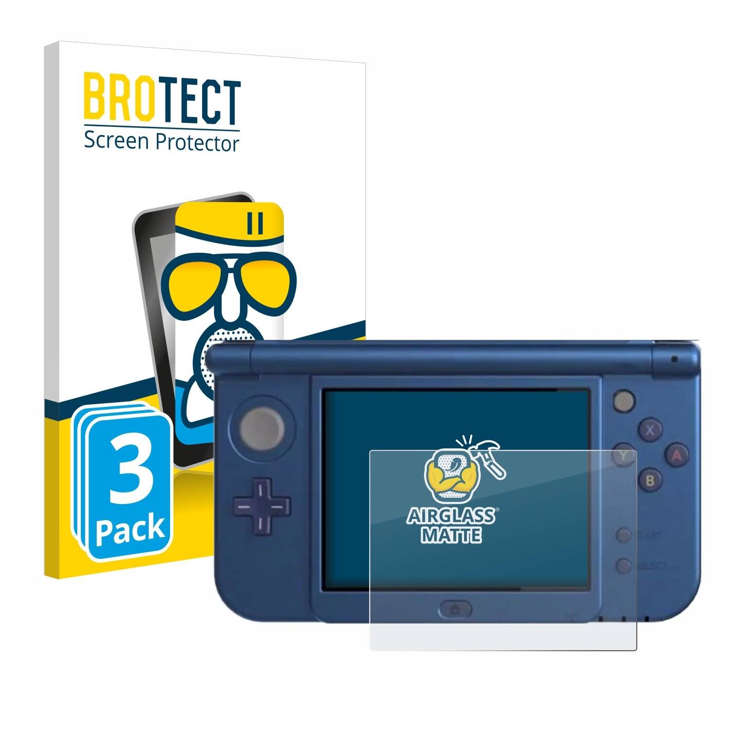 3x BROTECT AirGlass Matt Glas Panzer Folie für Nintendo New 3DS XL (Unteres