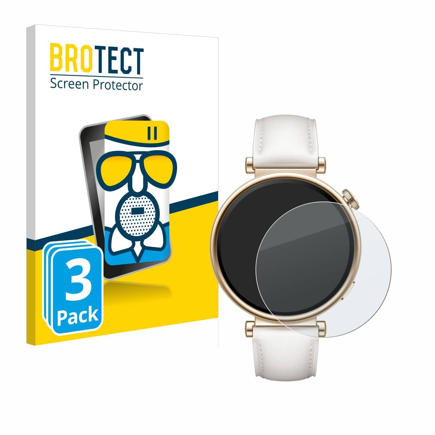 3x BROTECT AirGlass Matt Glas Panzer Folie für Huawei Watch GT 4