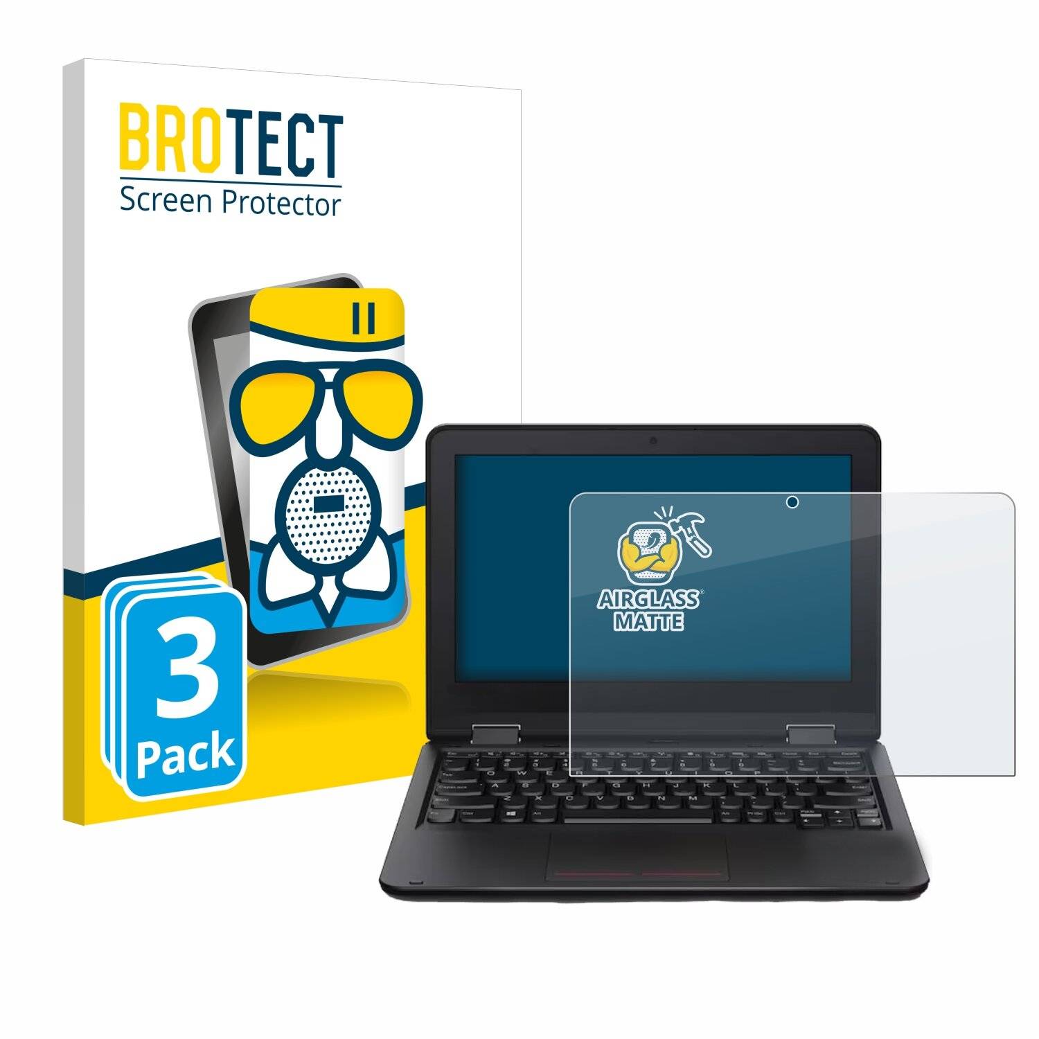 3x BROTECT AirGlass Matt Glas Panzer Folie für Lenovo ThinkPad Yoga 11e