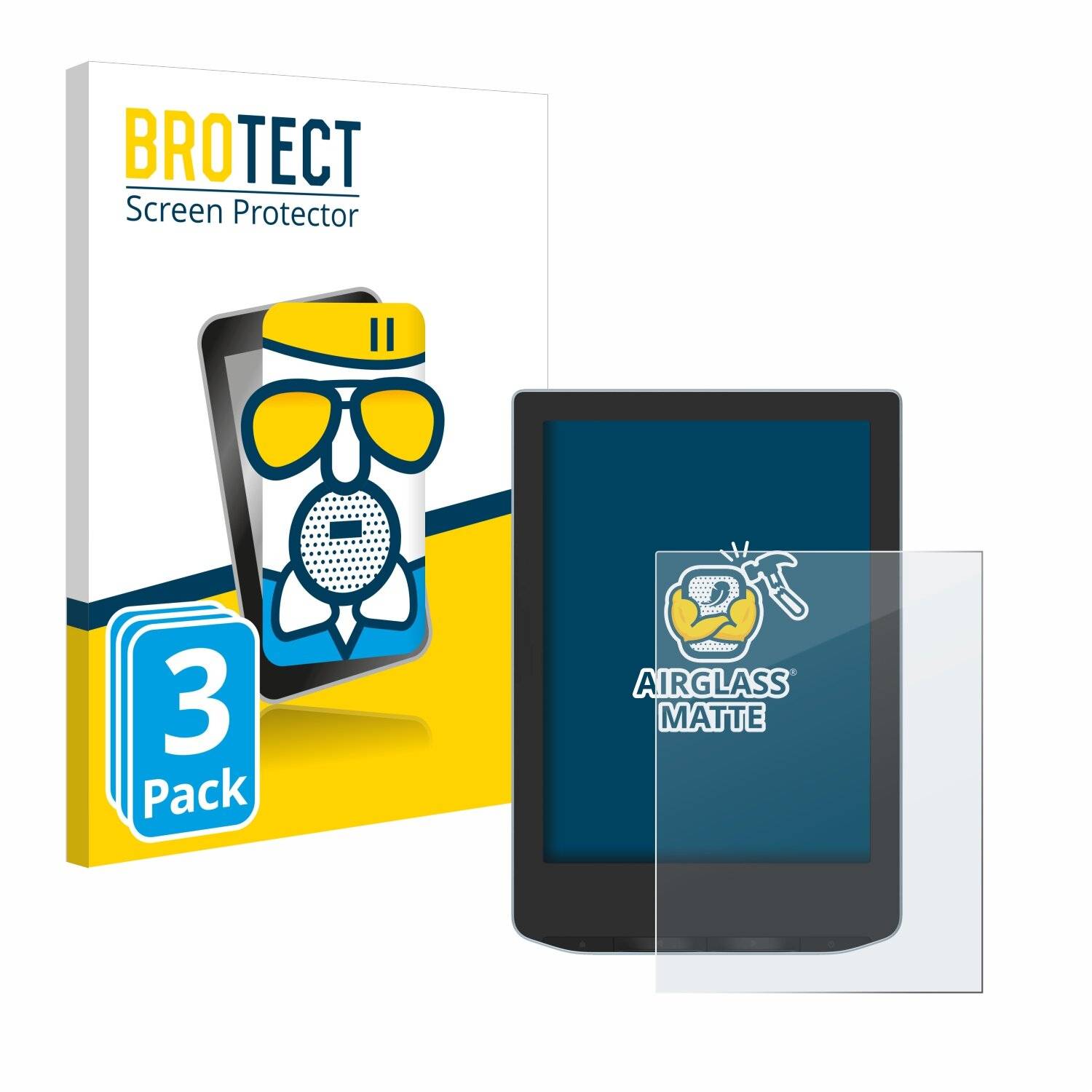 3x BROTECT AirGlass Matt Glas Panzer Folie für PocketBook