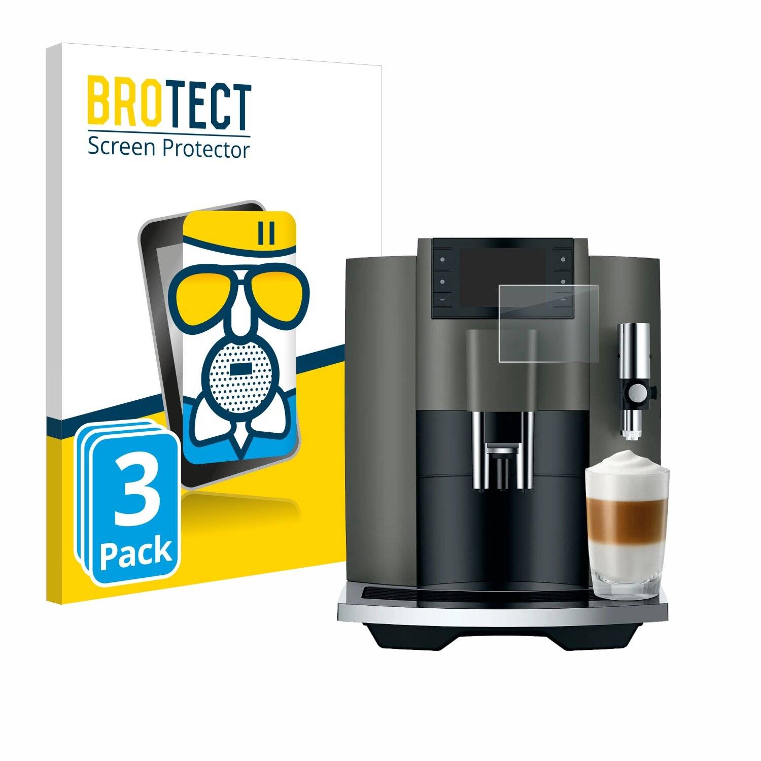 3x BROTECT AirGlass Matt Glas Panzer Folie für Jura E8