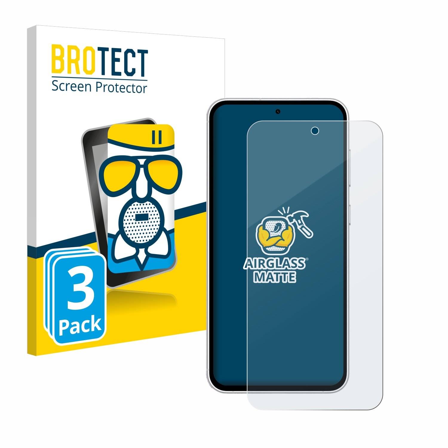 3x BROTECT AirGlass Matt Glas Panzer Folie für Samsung Galaxy S23