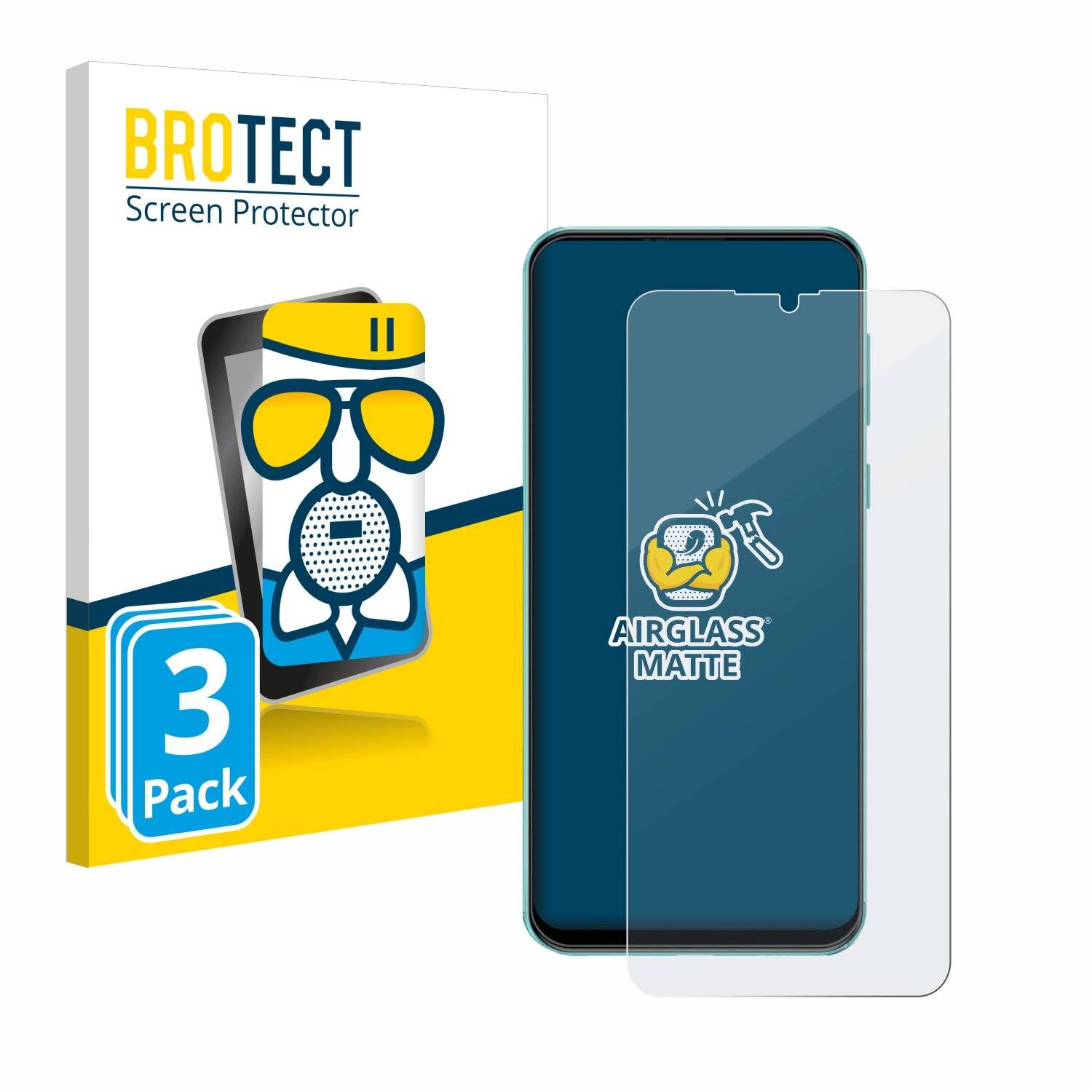 3x BROTECT AirGlass Matt Glas Panzer Folie für Ulefone Note