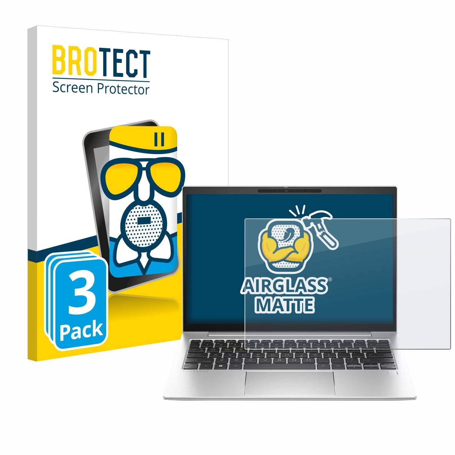 3x BROTECT AirGlass Matt Glas Panzer Folie für HP EliteBook 830 G10