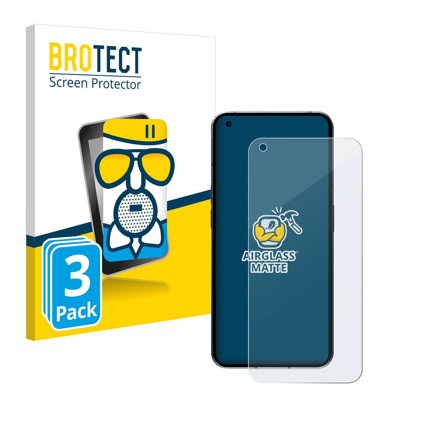 3x BROTECT AirGlass Matt Glas Panzer Folie für Nothing Phone (1)