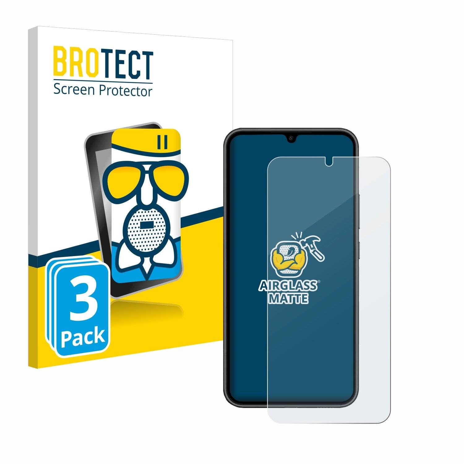 3x BROTECT AirGlass Matt Glas Panzer Folie für Samsung Galaxy A34 5G Enterprise