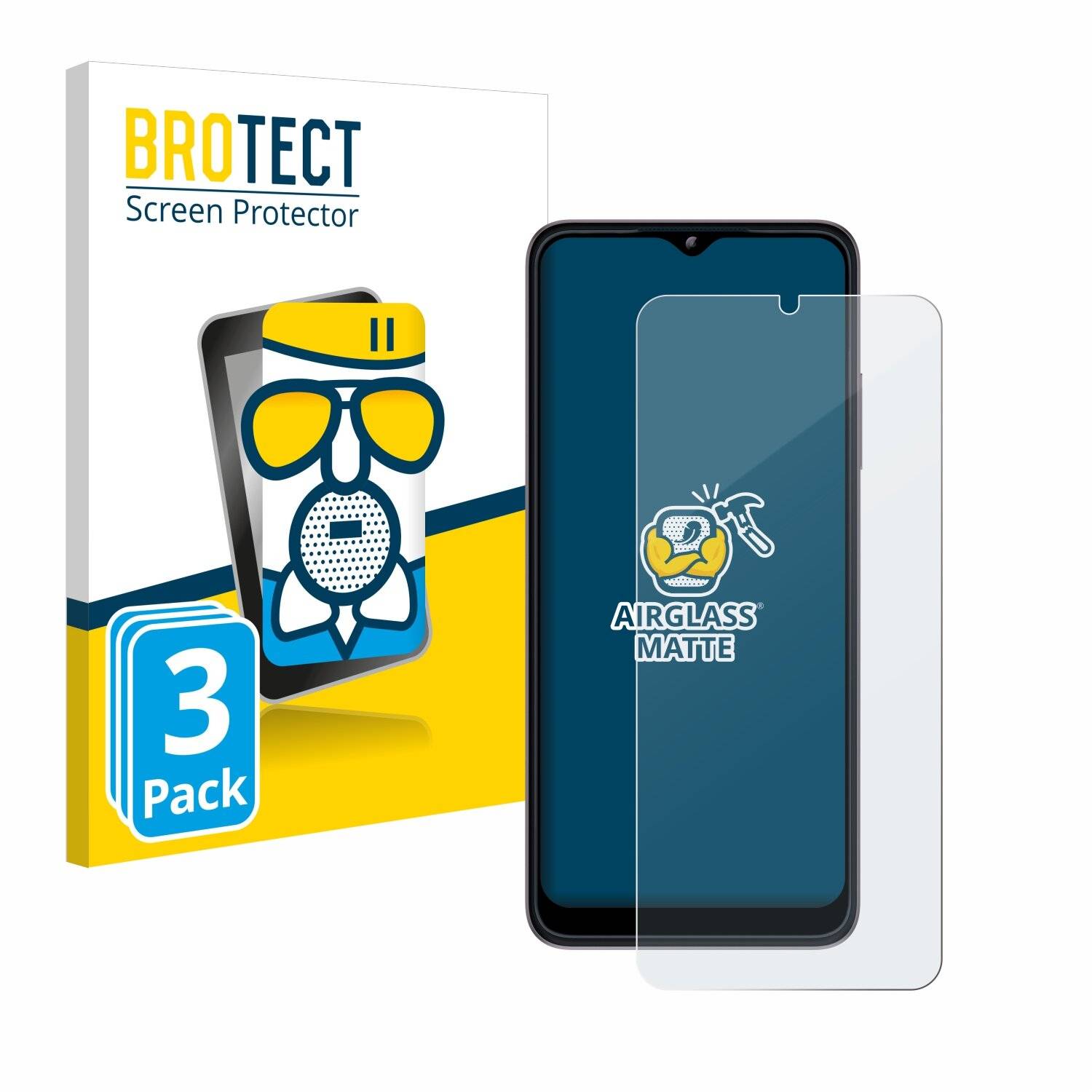 3x BROTECT AirGlass Matt Glas Panzer Folie für Telekom T Phone