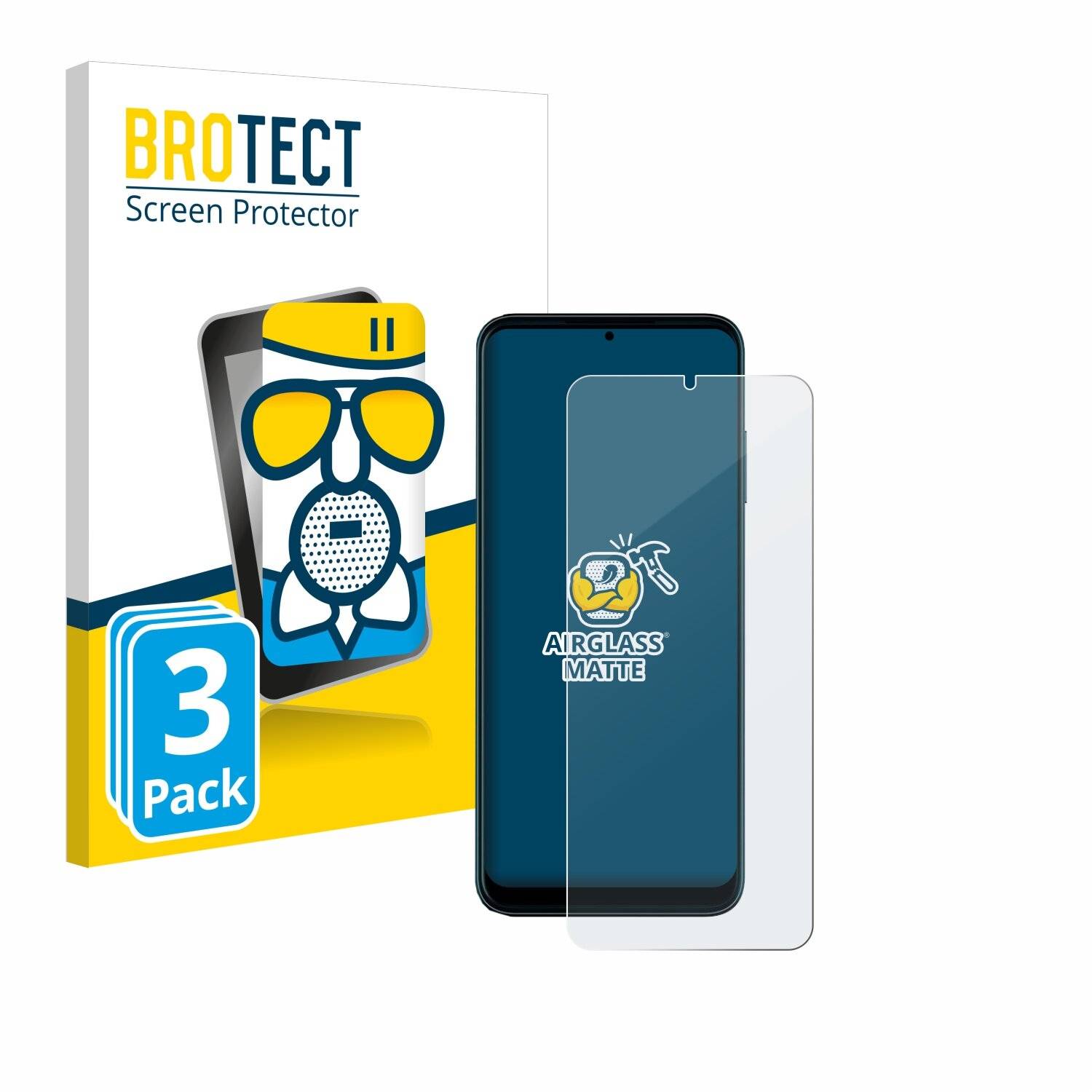 3x BROTECT AirGlass Matt Glas Panzer Folie für Telekom T Phone