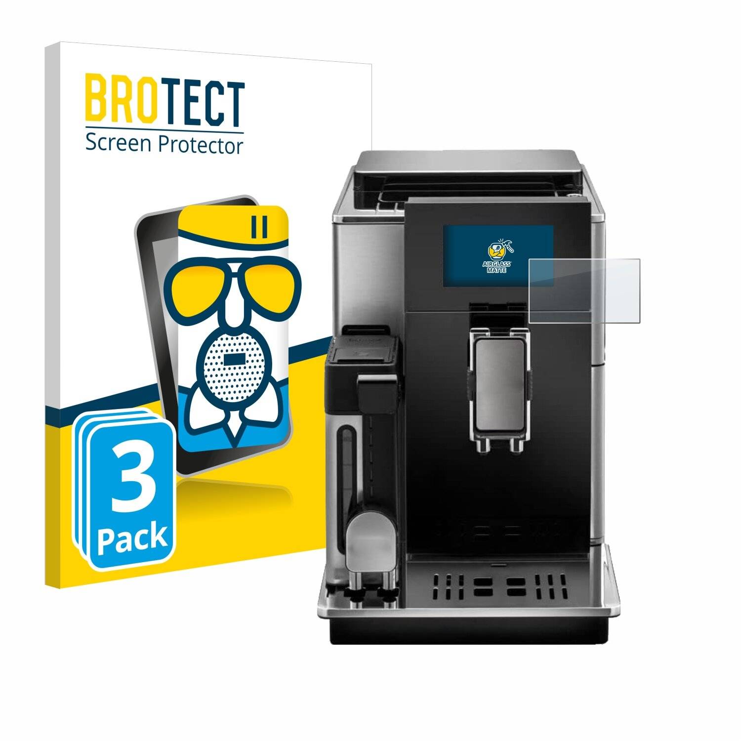 3x BROTECT AirGlass Matt Glas Panzer Folie für DeLonghi