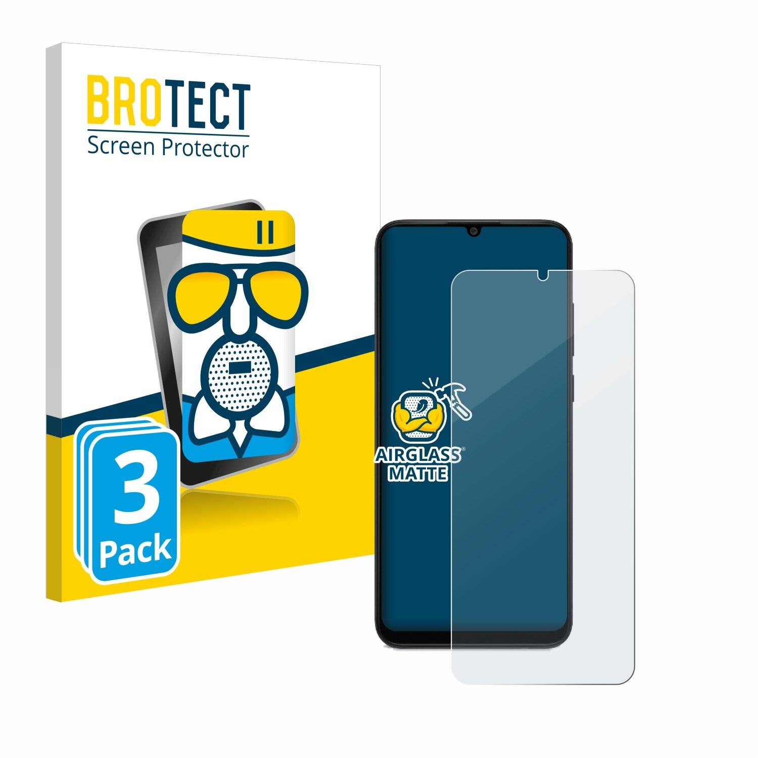 3x BROTECT AirGlass Matt Glas Panzer Folie für Samsung Galaxy