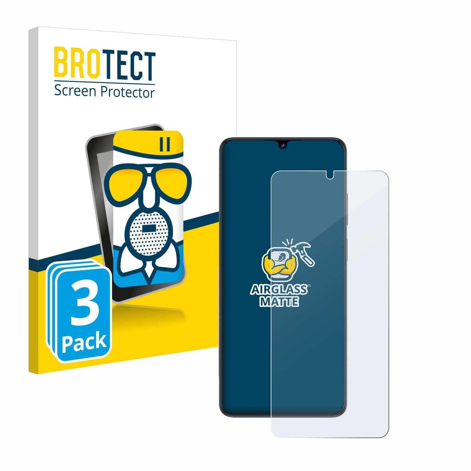 3x BROTECT AirGlass Matt Glas Panzer Folie für ZTE Blade V50