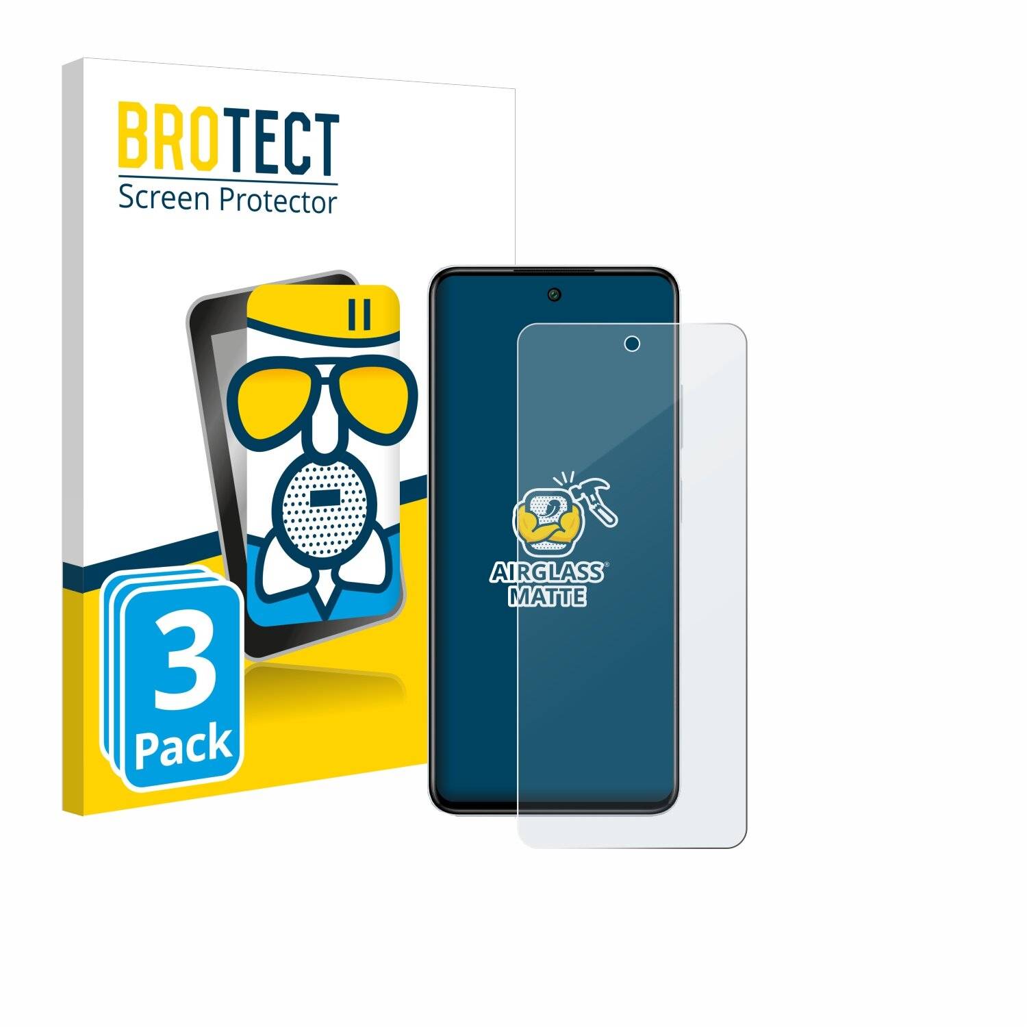 3x BROTECT AirGlass Matt Glas Panzer Folie für Infinix Smart