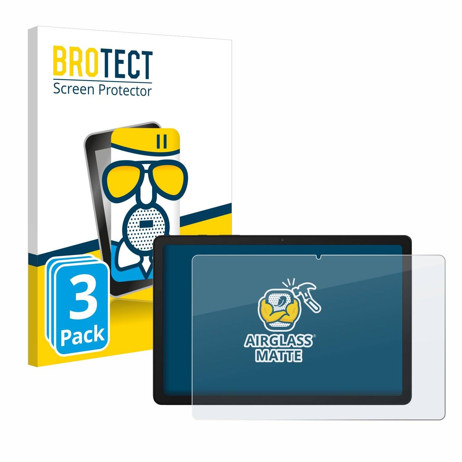 3x BROTECT AirGlass Matt Glas Panzer Folie für Samsung Galaxy Tab A9 Plus