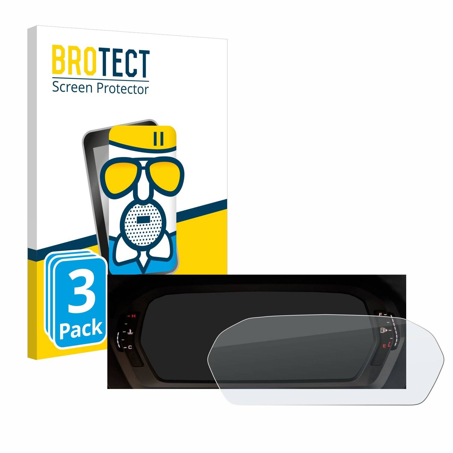 3x BROTECT AirGlass Matt Glas Panzer Folie für Audi A3 2023 Virtual