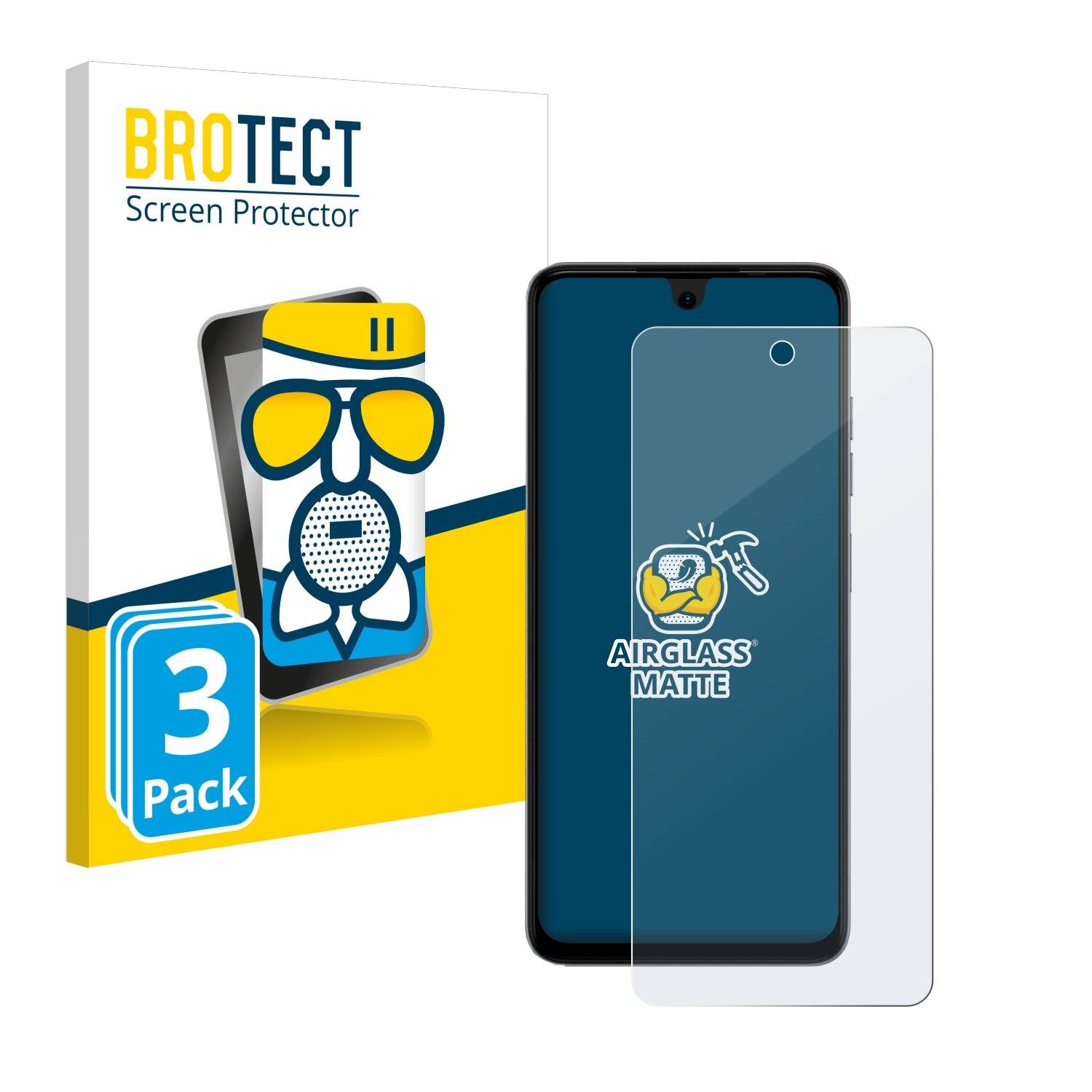 3x BROTECT AirGlass Matt Glas Panzer Folie für Tecno Spark Go