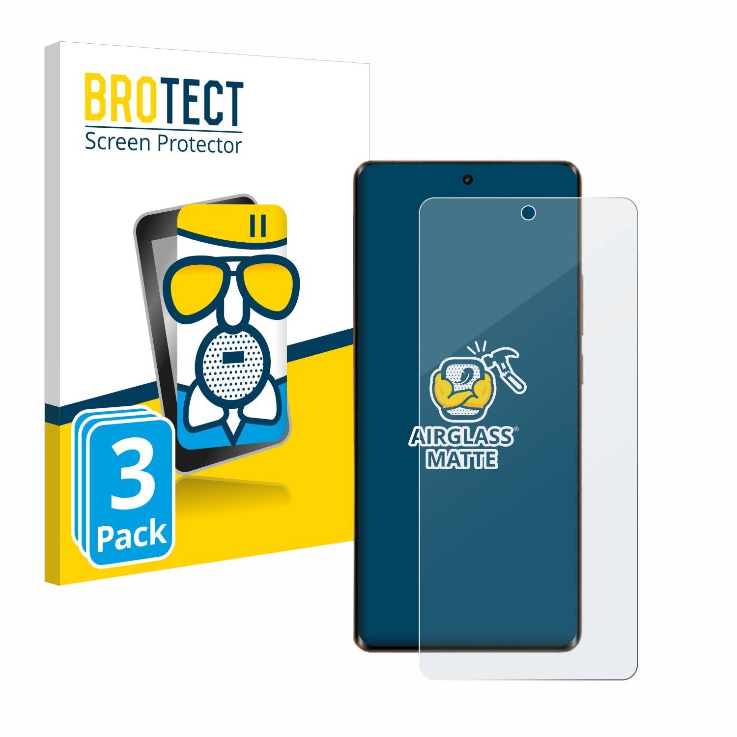 3x BROTECT AirGlass Matt Glas Panzer Folie für realme GT5