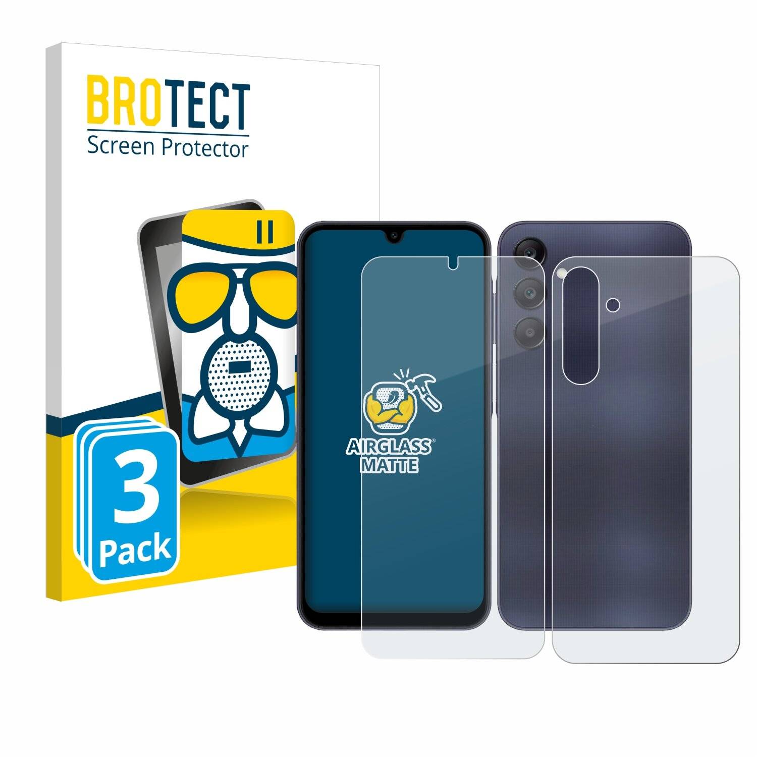 3x BROTECT AirGlass Matt Glas Panzer Folie für Samsung Galaxy A25 5G