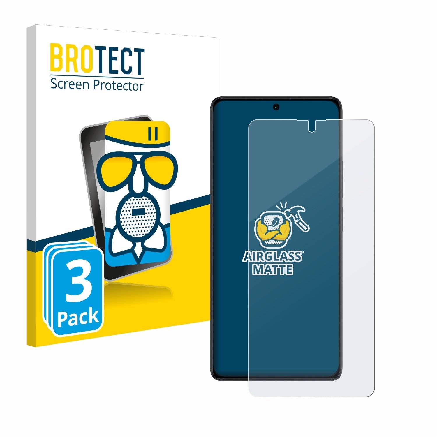 3x BROTECT AirGlass Matt Glas Panzer Folie für Xiaomi Redmi Note 13