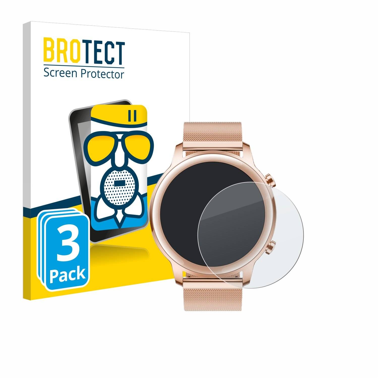 3x BROTECT AirGlass Matt Glas Panzer Folie für Honor MagicWatch 2 (42