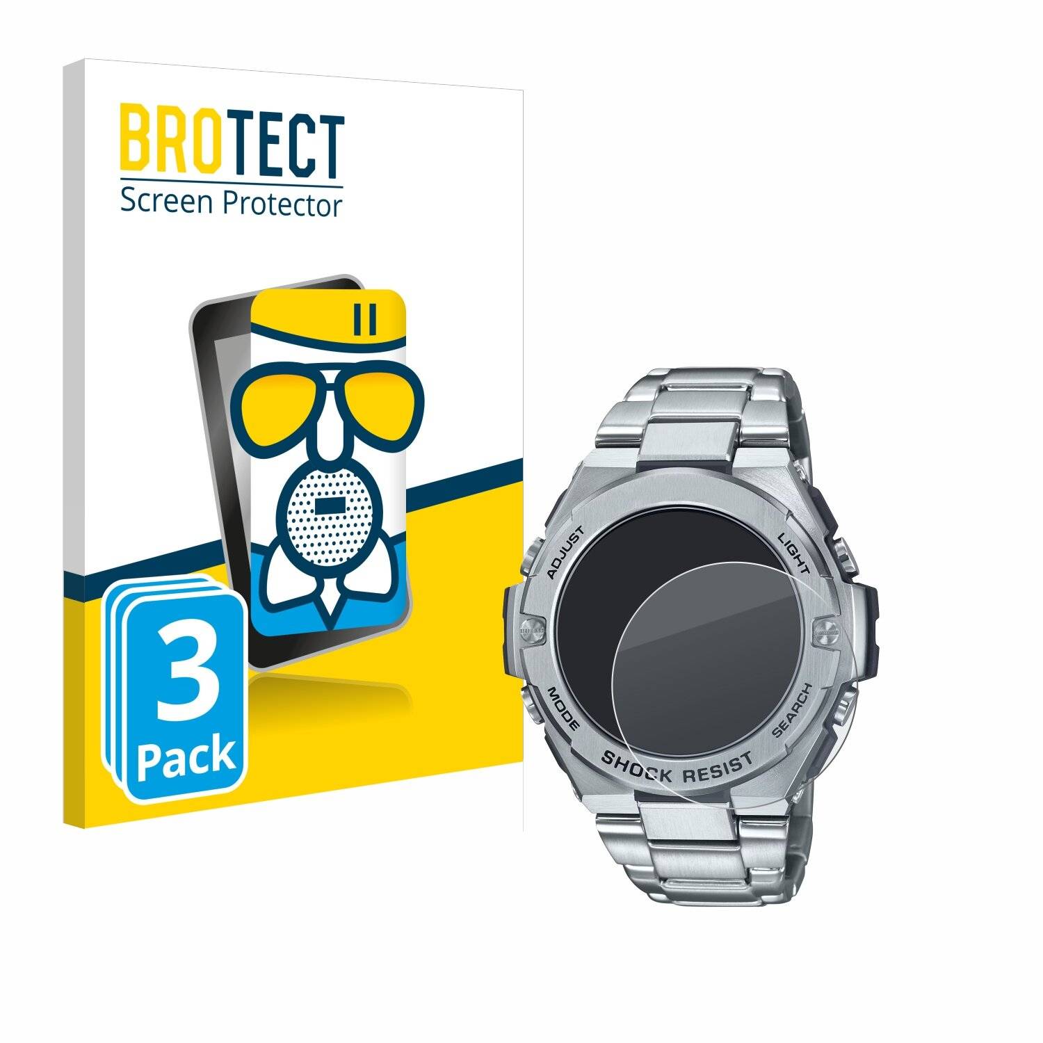 3x BROTECT AirGlass Matt Glas Panzer Folie für Casio G-Shock