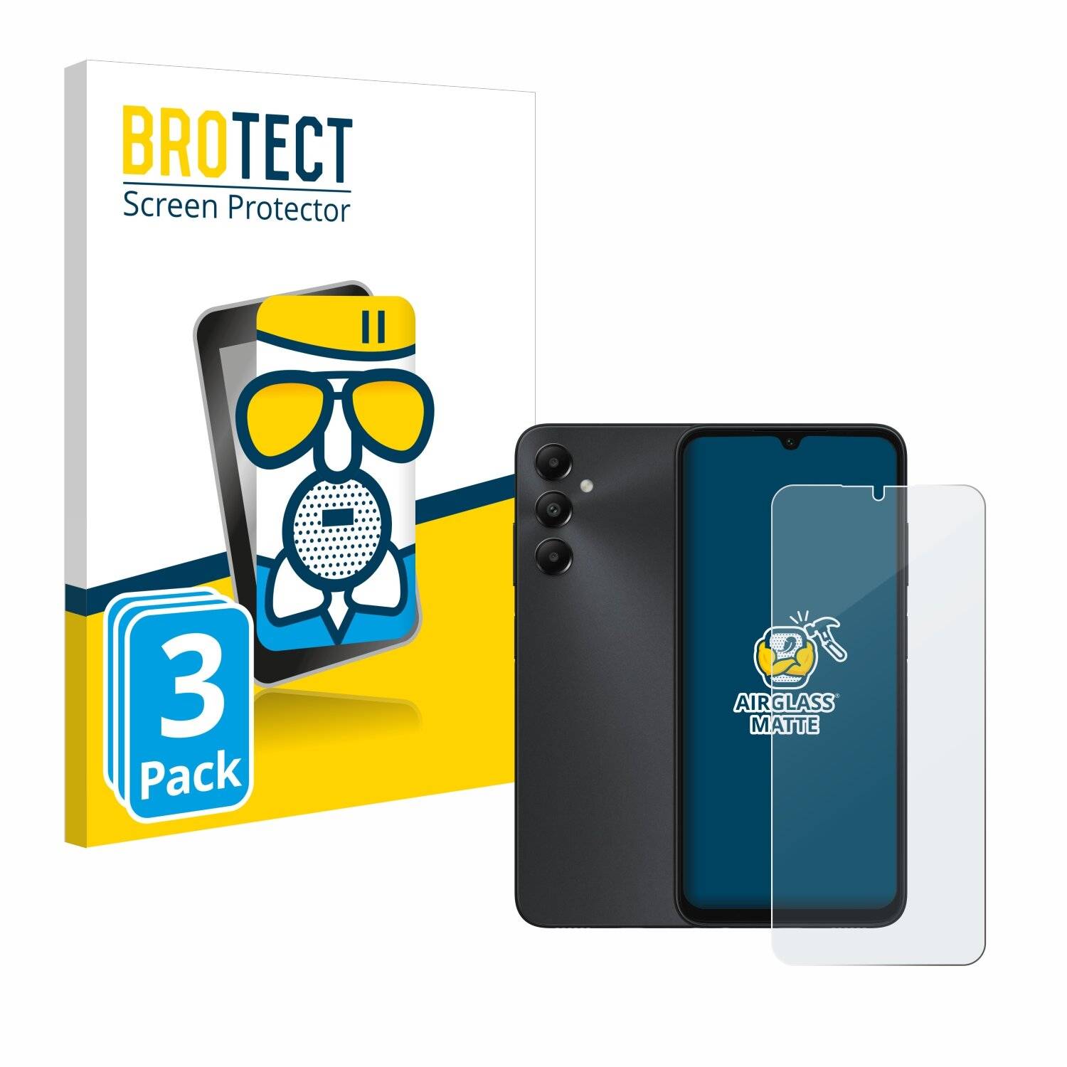 3x BROTECT AirGlass Matt Glas Panzer Folie für Samsung Galaxy