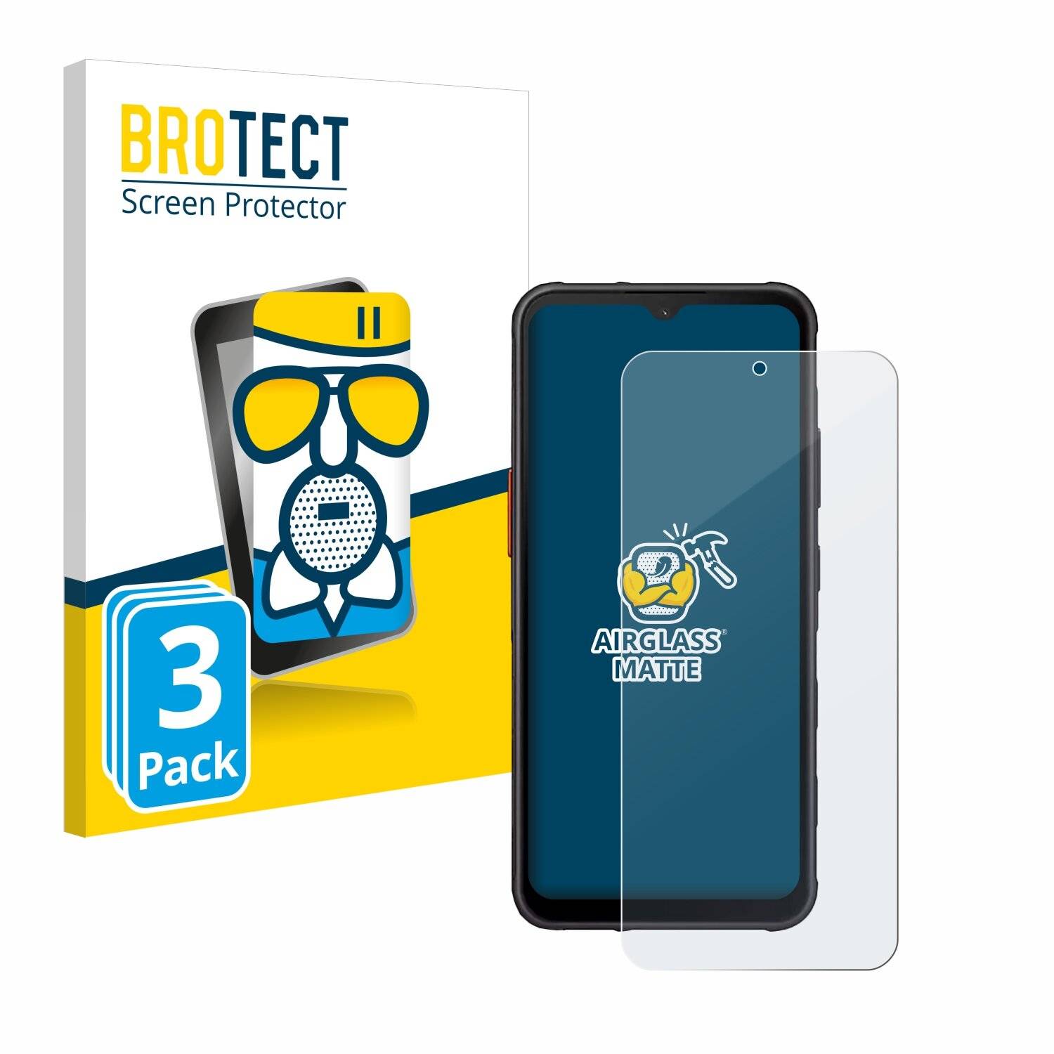3x BROTECT AirGlass Matt Glas Panzer Folie für Samsung Galaxy XCover