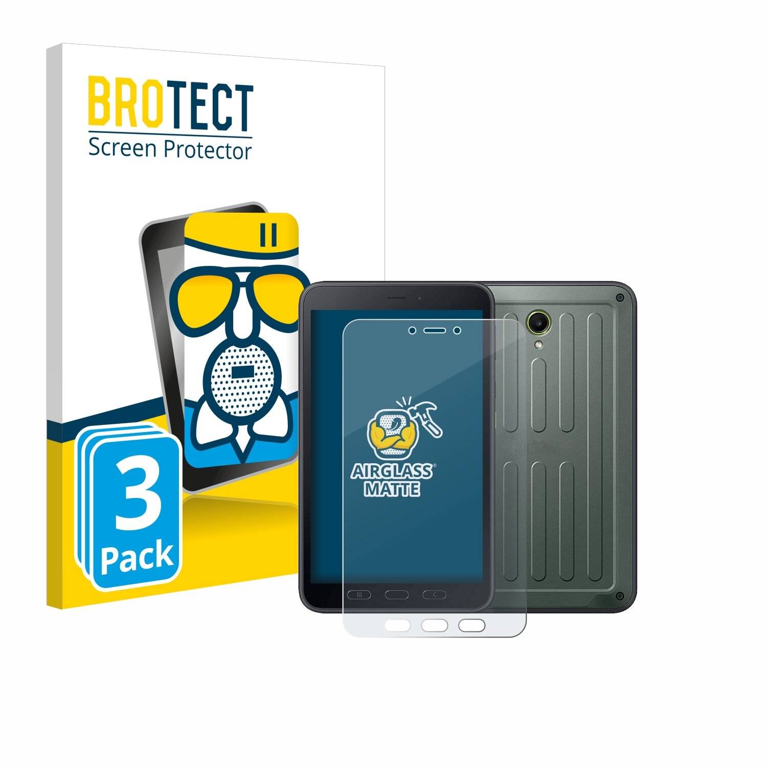 3x BROTECT AirGlass Matt Glas Panzer Folie für Samsung Galaxy Tab Active 5