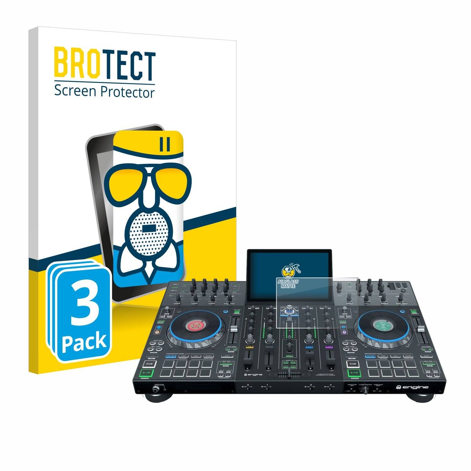 3x BROTECT AirGlass Matt Glas Panzer Folie für Denon DJ Prime