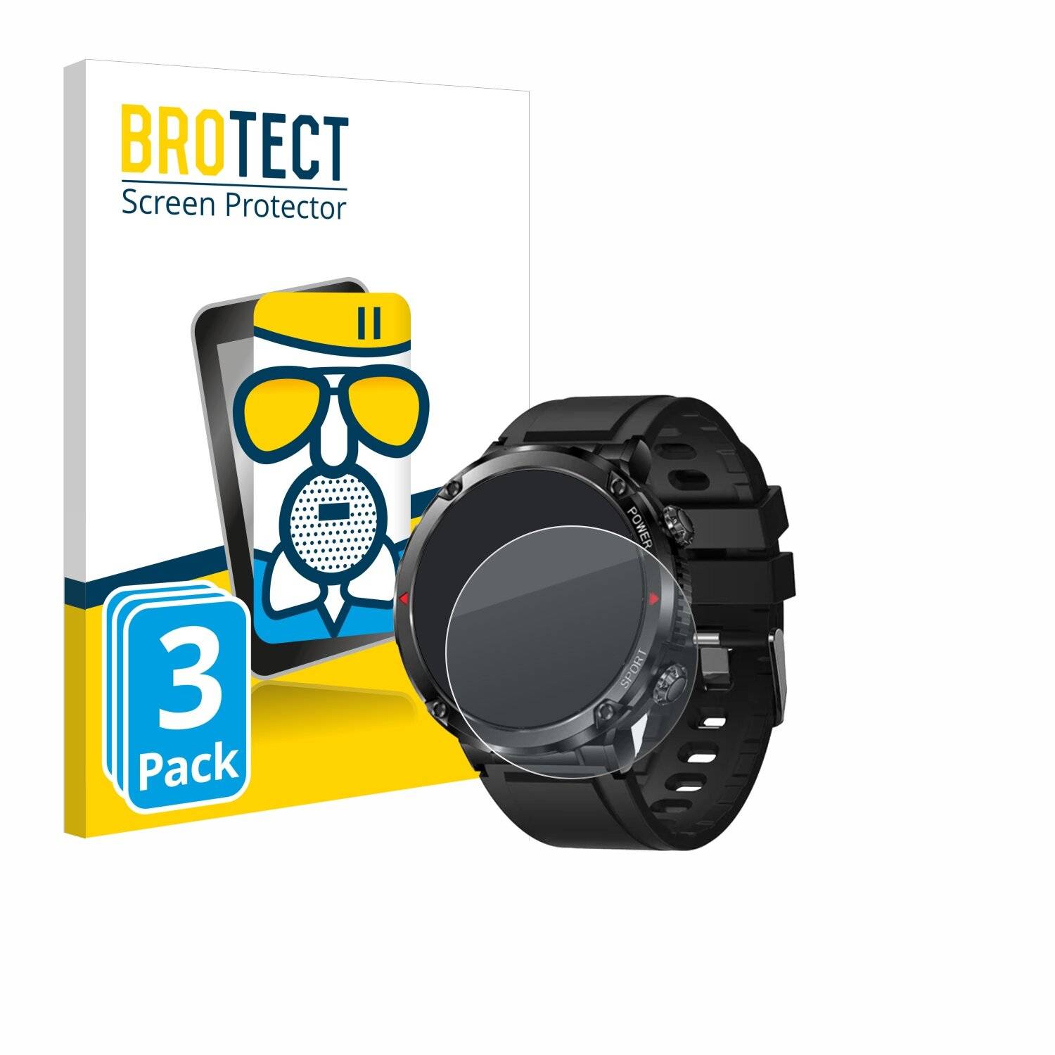 3x BROTECT AirGlass Matt Glas Panzer Folie für LIGE Smartwatch