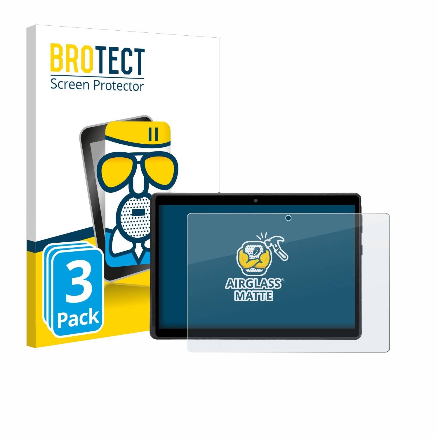 3x BROTECT AirGlass Matt Glas Panzer Folie für Pusokei Tablet