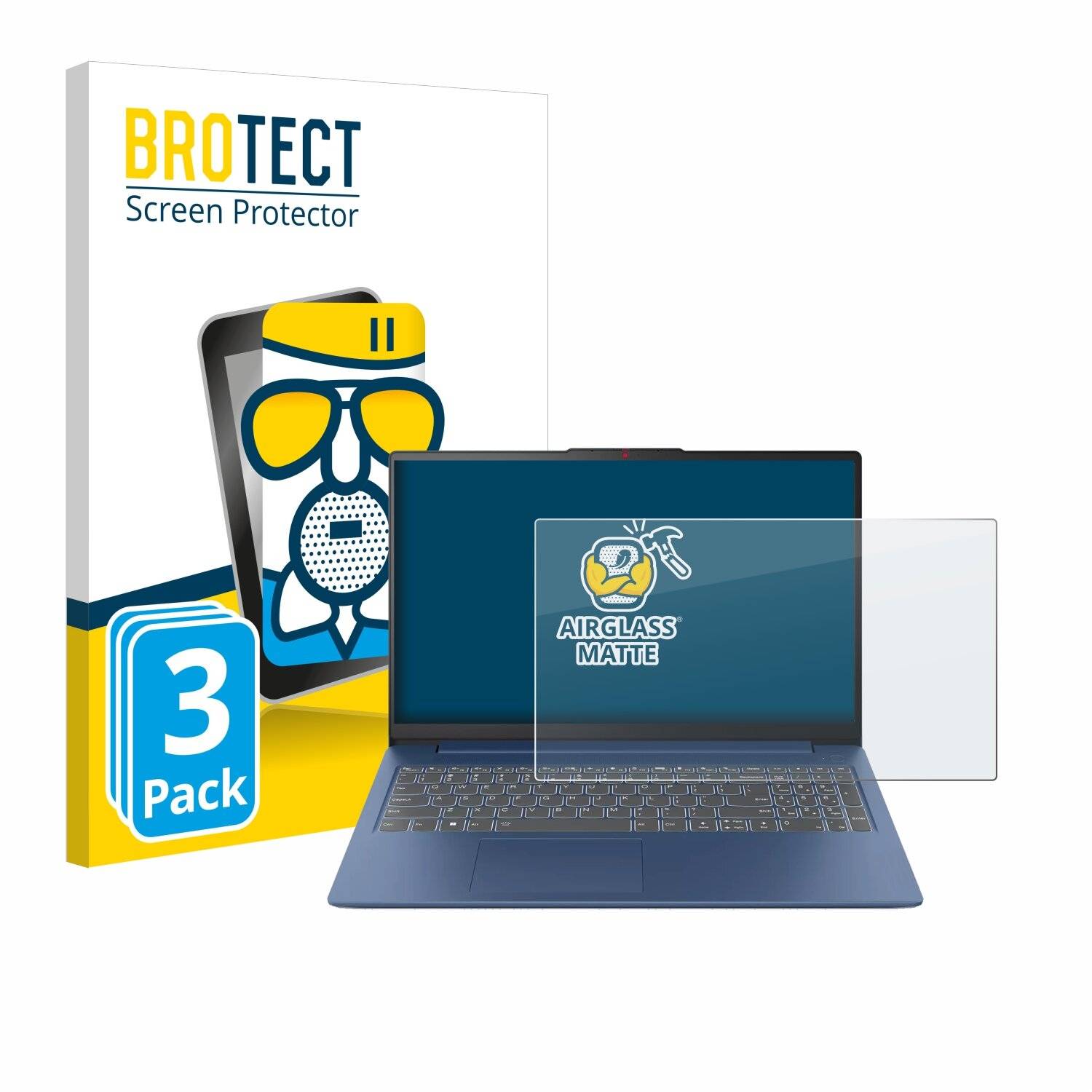 3x BROTECT AirGlass Matt Glas Panzer Folie für Lenovo IdeaPad Slim 3 Gen 8