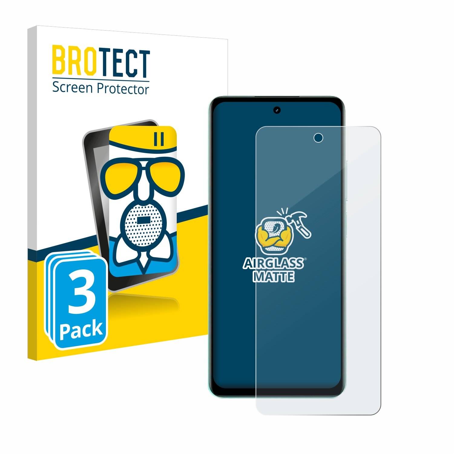 3x BROTECT AirGlass Matt Glas Panzer Folie für realme C67