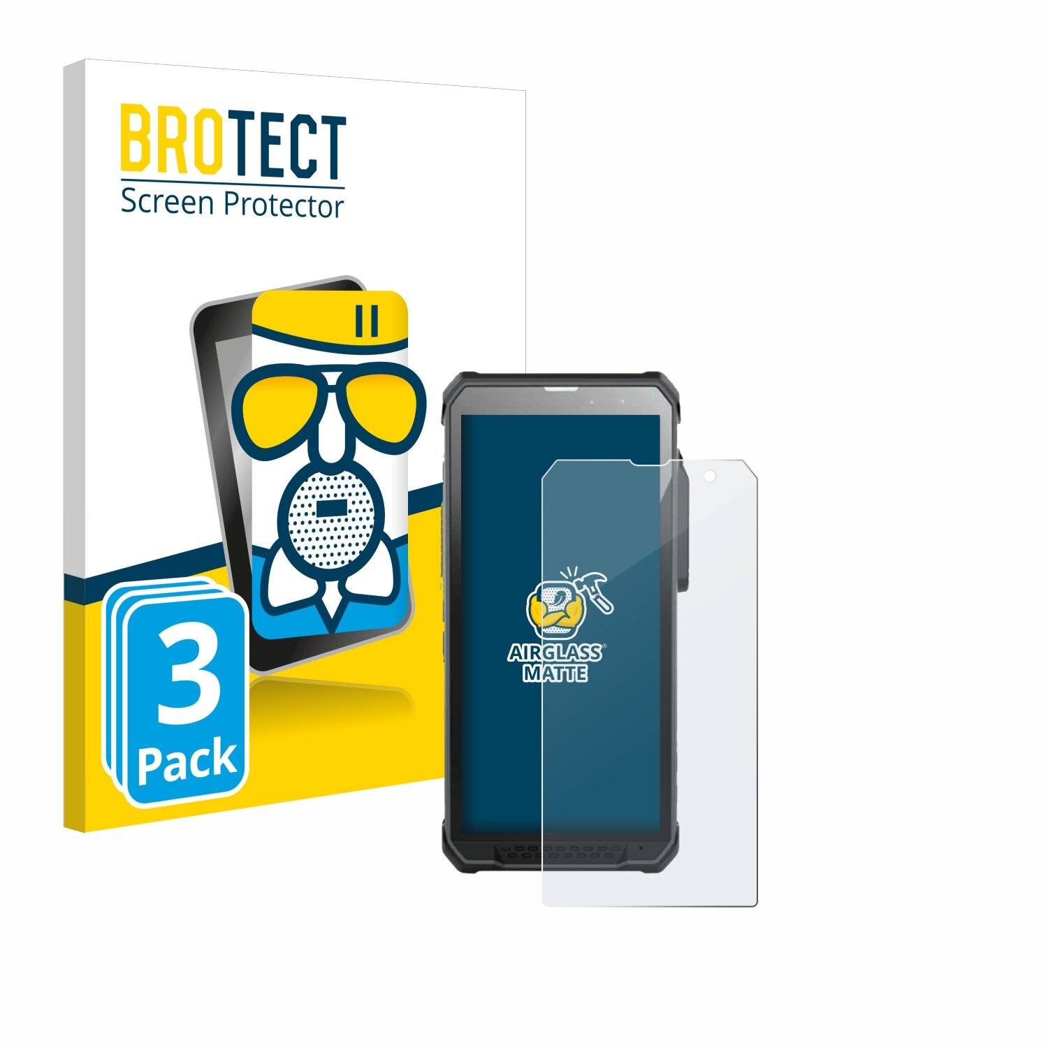 3x BROTECT AirGlass Matt Glas Panzer Folie für RugGear