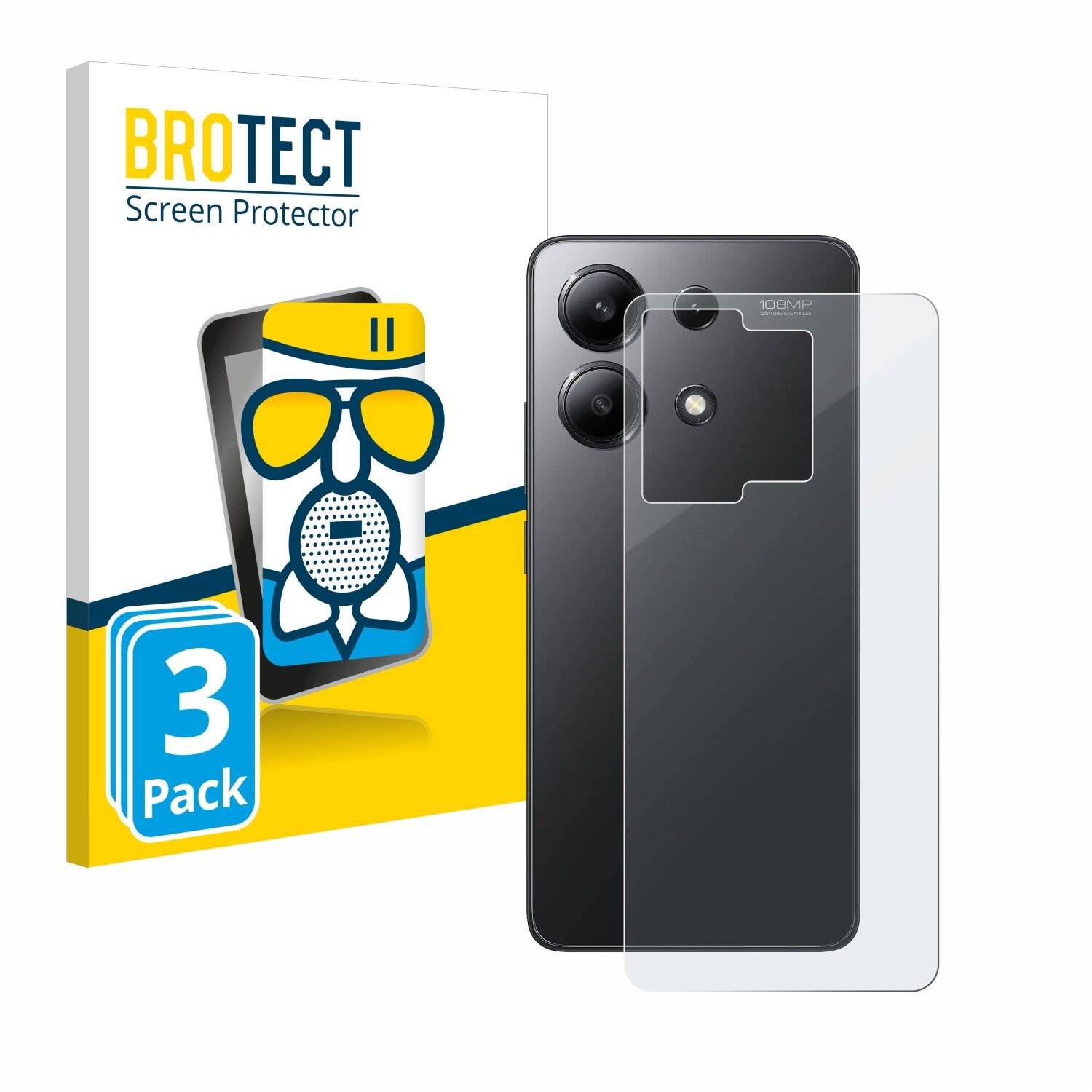 3x BROTECT AirGlass Matt Glas Panzer Folie für Xiaomi Redmi Note 13 5G