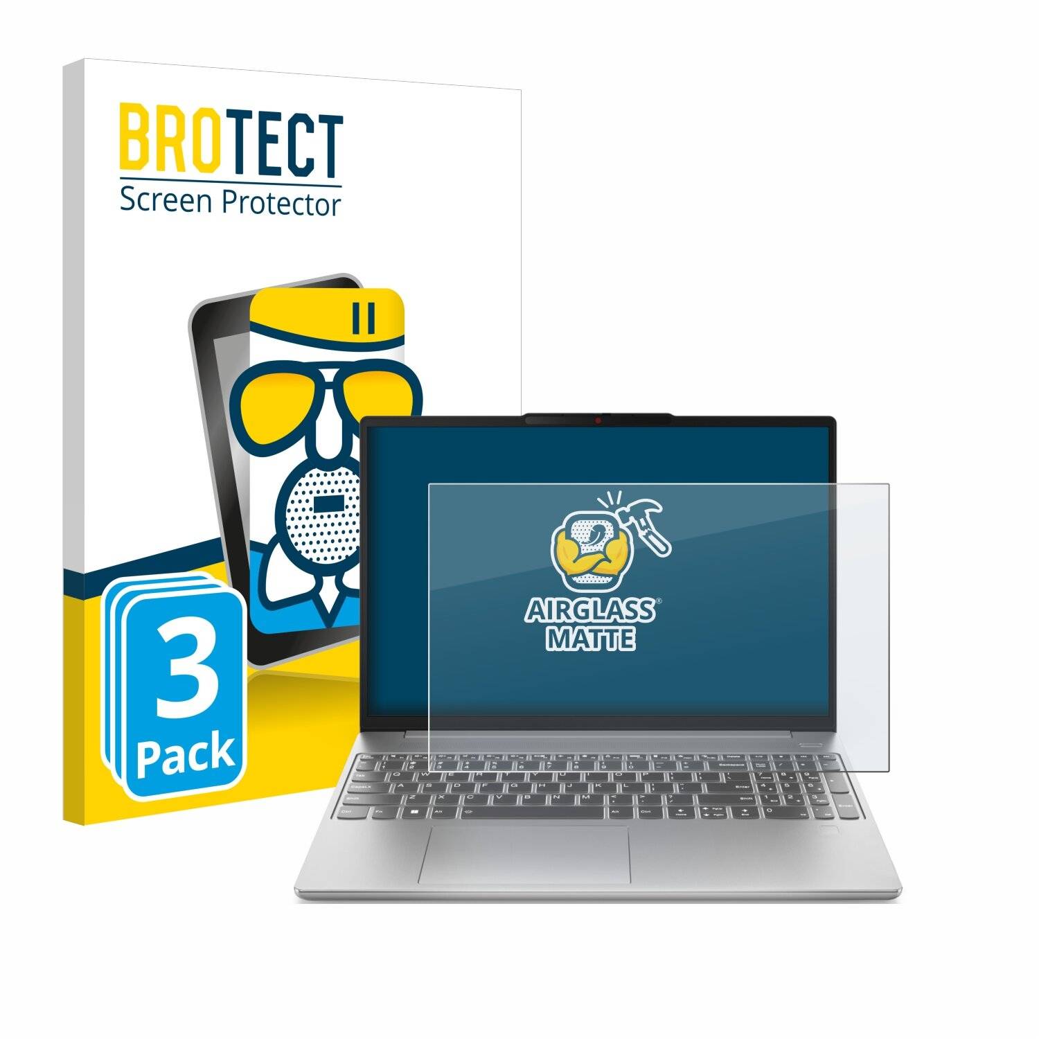 3x BROTECT AirGlass Matt Glas Panzer Folie für Lenovo IdeaPad Slim 5i Gen 9