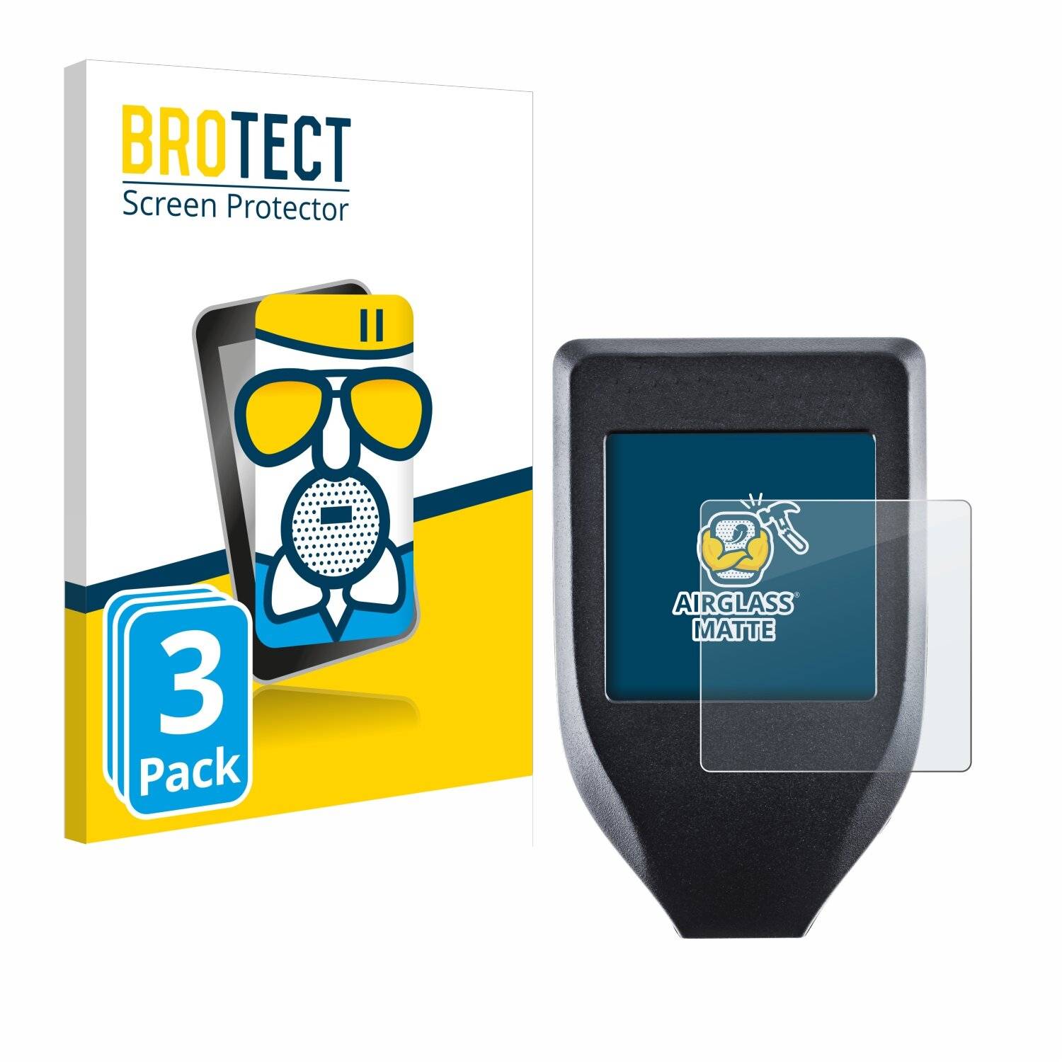 3x BROTECT AirGlass Matt Glas Panzer Folie für Trezor Model