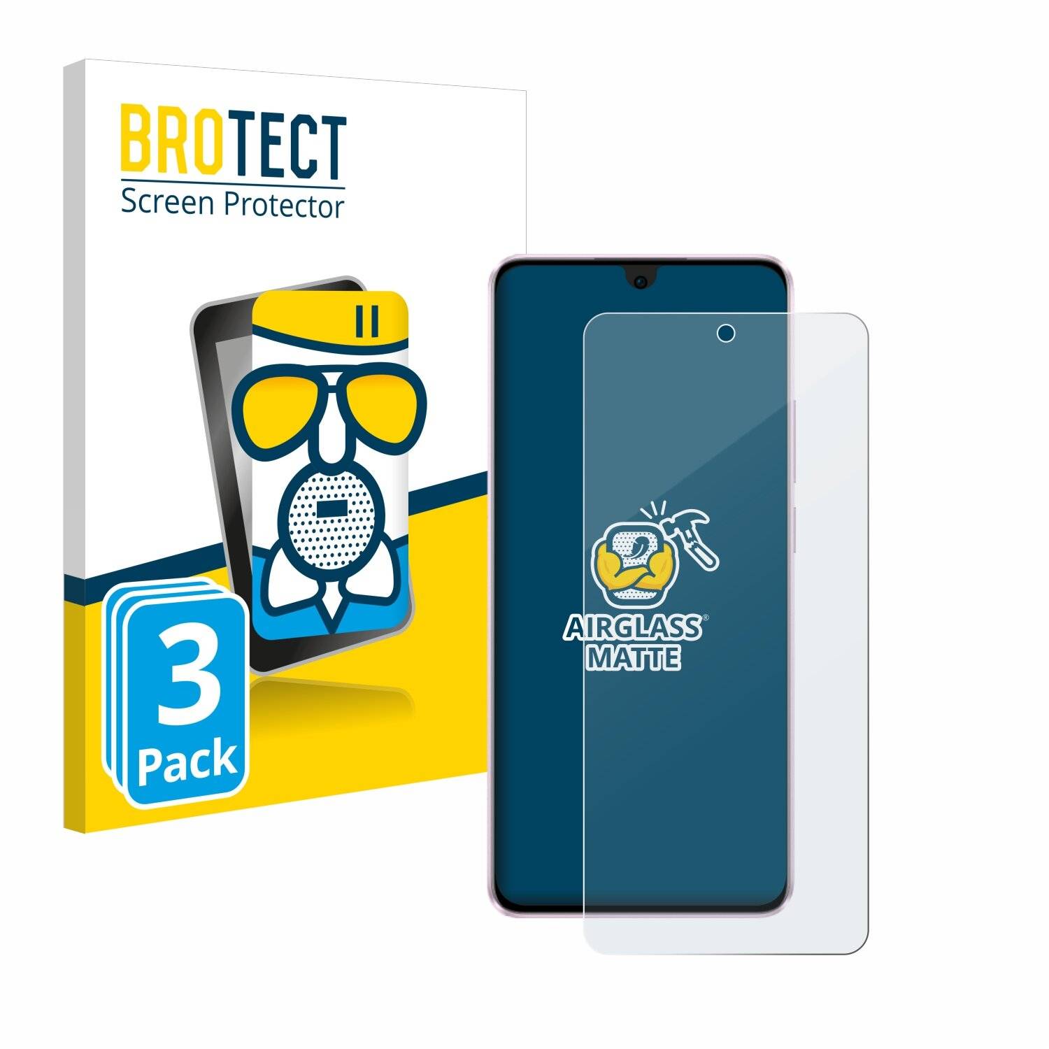 3x BROTECT AirGlass Matt Glas Panzer Folie für Oppo Reno 11