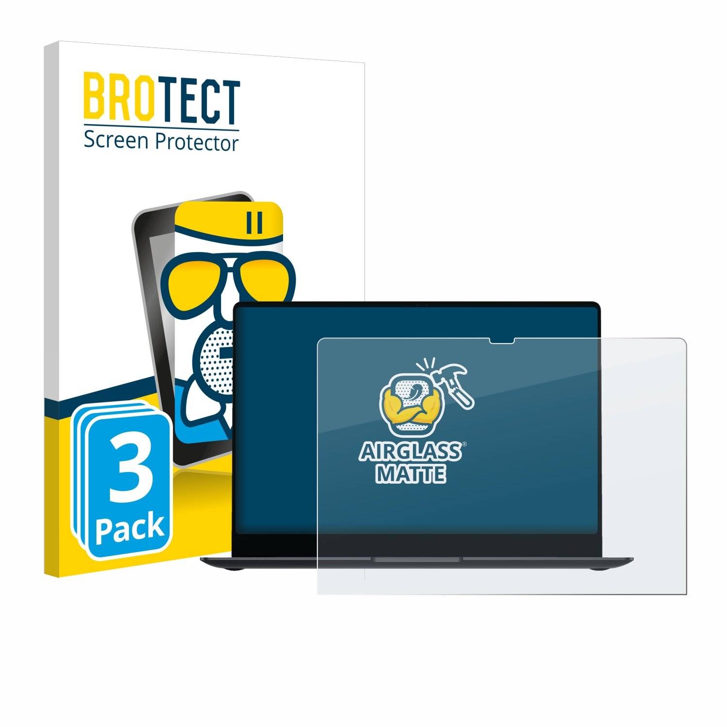 3x BROTECT AirGlass Matt Glas Panzer Folie für Samsung Galaxy Book4 Pro
