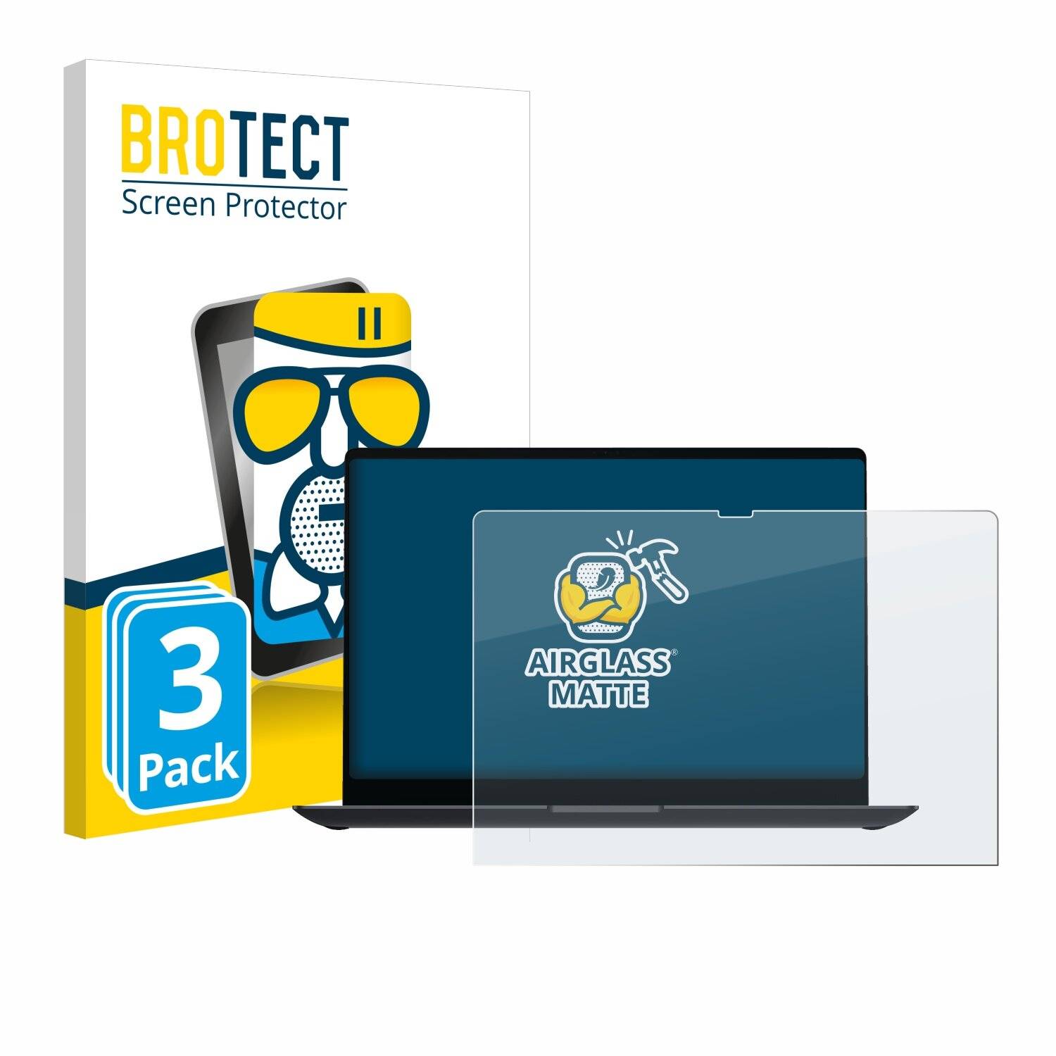 3x BROTECT AirGlass Matt Glas Panzer Folie für Samsung Galaxy Book4 Ultra