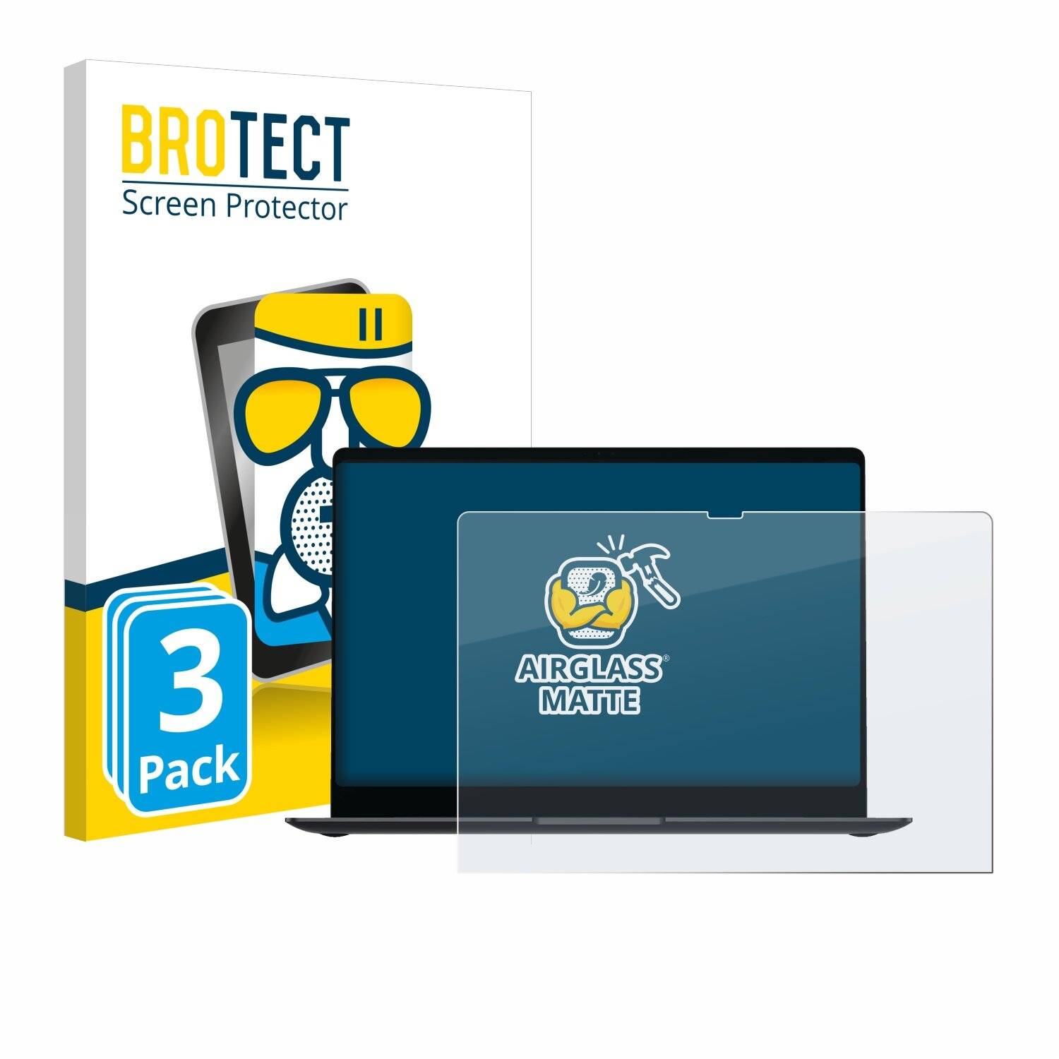 3x BROTECT AirGlass Matt Glas Panzer Folie für Samsung Galaxy Book4 Pro