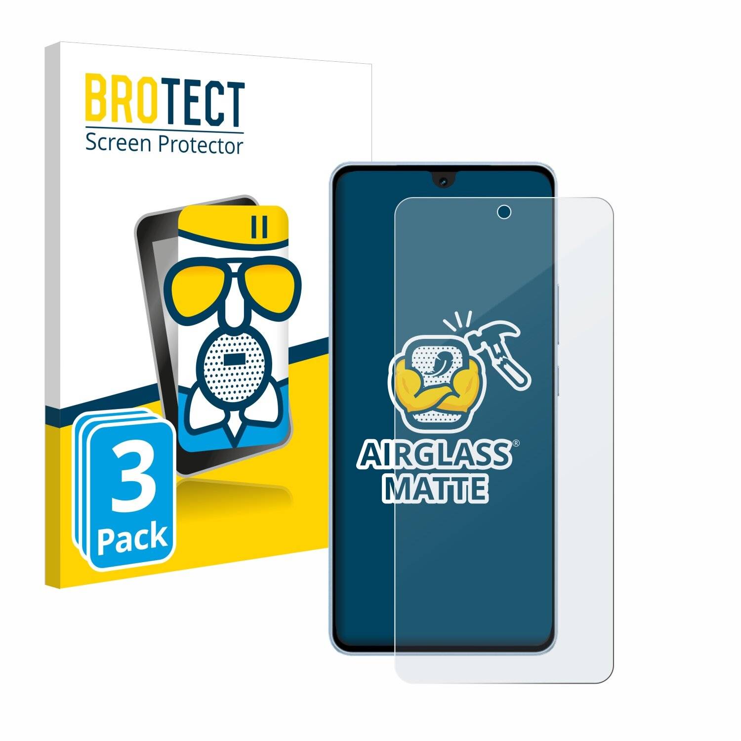 3x BROTECT AirGlass Matt Glas Panzer Folie für Vivo iQOO Neo 9